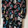 M&S Collection Womens Black Floral Viscose Midi Tea Dress-  Size 12 Image 2