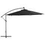 Cantilever Umbrella with LED Lights Black 350 cm Image 3
