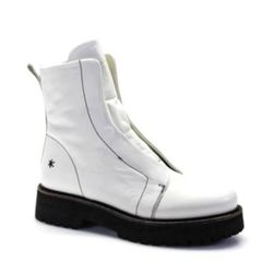 Patrizia Bonfanti white leather  ankle boots