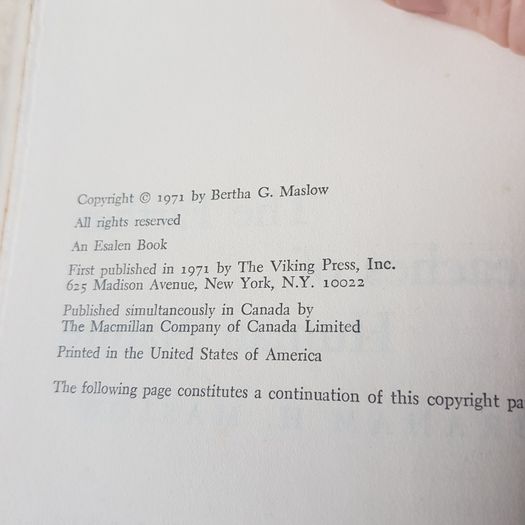 The Farther Reaches Of Human Nature By Abraham H Maslow. Hardback.
