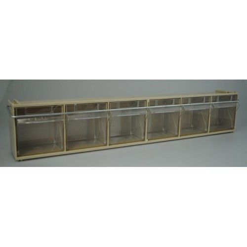 Madia 2 6-Box Storage Container Tilt Bins With Locking Bar