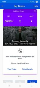 Dermot Kennedy 12th July