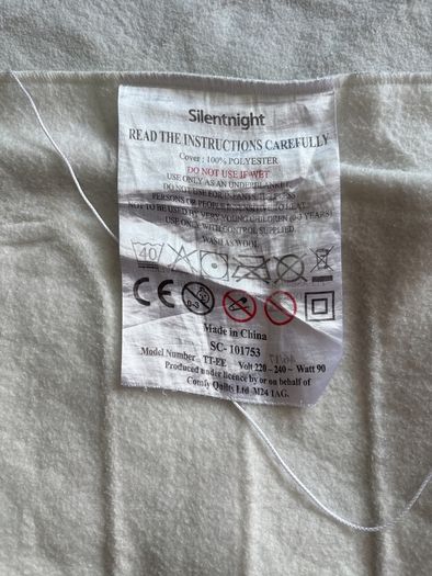 silent night electric blanket