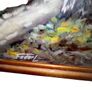Large old oil painting with cottage Image 2