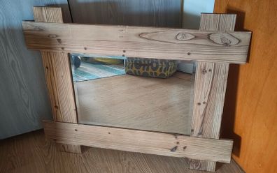 Rustic Wooden Frame Mirror