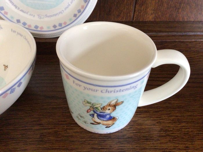 Peter Rabbit Wedgwood christening set in boxes