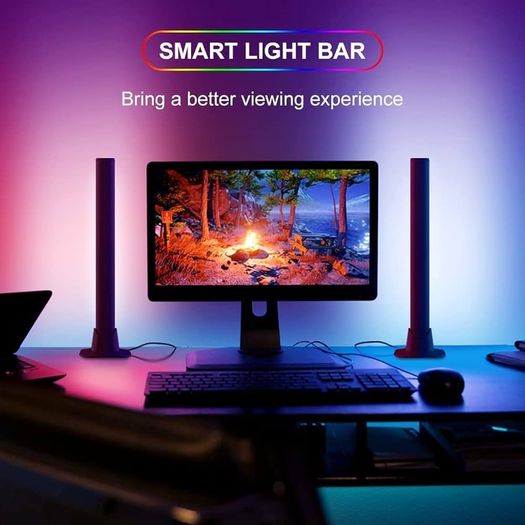 Gaming Light bar 2PCs Entertainment Lighting for TV and Gaming, Ambiance Gaming Lamp Sync with Music,Immersion Light Bar Apply to TV, Room,Living Room