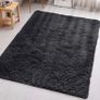 Rugs Living Room - Grey Area Rugs for Bedroom Anti Slip - Modern Super Soft Thick Pile Small Fluffy Shaggy Rug Non Shedding Image 4
