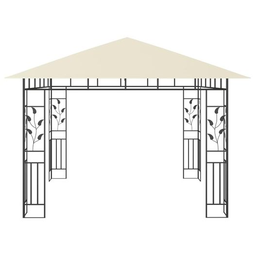 Gazebo with Mosquito Net and String Lights 3x3x2.73 m Cream 180 g/m Sq