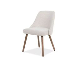 Cream Boucle Fabric Dining Chair