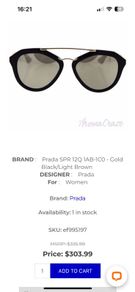 Prada Sunglasses. Black. Very little use