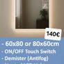 LED Bathroom Mirror 60x80cm Image 2