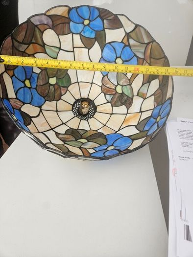 Tiffany style floral stained glass ceiling light