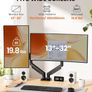 New Dual Monitor Arm, Full Adjustable Monitor Mount for Screens, Fast Install Computer Monitor Stand Image 2