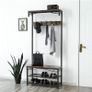 VASAGLE Coat Rack, Hallway Cabinet, with Top Board, Shoe Rack, Bench and 5 Double Hooks Image 4