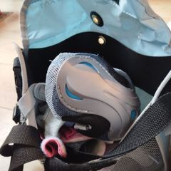 rollerblades and protective pads