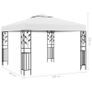 Gazebo with String Lights 3x3 m White 180 g/m sq Image 8