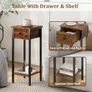 Set of 2, Narrow Nightstand with Drawer Bedside Table Image 6