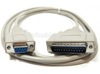Serial Printer Cable 1m Roline 1.8m Male DB25 to Female RS232 Serial Cable Assembly