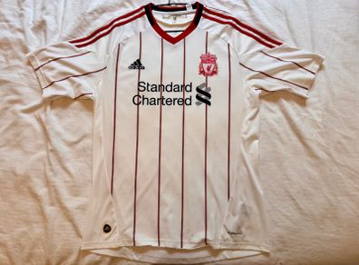 Liverpool F.C. - 2010/11 - Adidas - Away Shirt - White / Red - Mens - Small