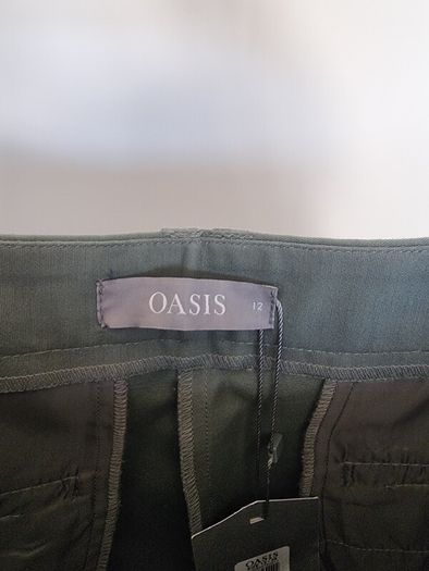 Khaki Slim Leg Trousers, Size 12