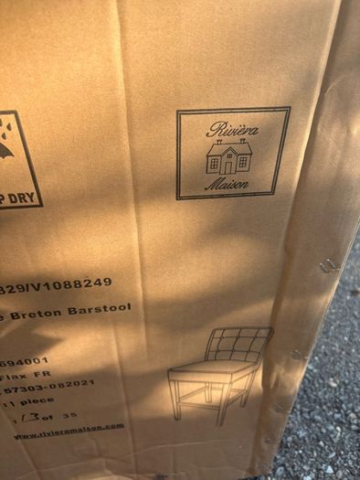 New in box Cape Breton barstool in linen flax by riviera maison