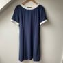 Weekend Max Mara Navy Blue & White Contrast Trim Shift Dress Image 2