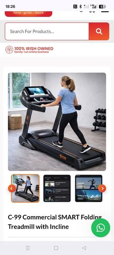 C-99 Commercial SMART Folding Treadmill with Incline