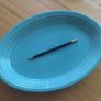 Vintage Fiestaware Turquoise Oval Platter Image 3