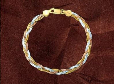 Vintage Italian 18K Gold & 925 Silver Bracelet
