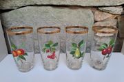Vintage gold rimmed fruit tumblers