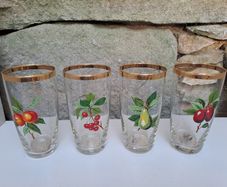 Vintage gold rimmed fruit tumblers