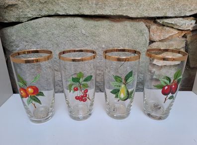 Vintage gold rimmed fruit tumblers