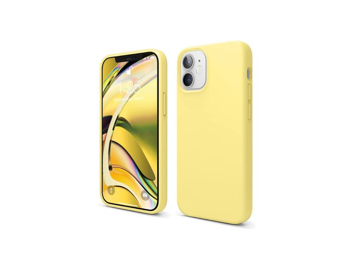 Liquid Silicone Case For iPhone 12 Mini Luxury Thin Soft Phone Cover New Yellow - FHT8IP12MLK