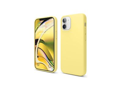 Liquid Silicone Case For iPhone 12 Mini Luxury Thin Soft Phone Cover New Yellow - FHT8IP12MLK
