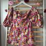 dress Bnwt Bershka 100% cotton floral dress size large off shoulder with sleeves Image 5