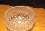 Crystal bowl with golfer engraved on side.
