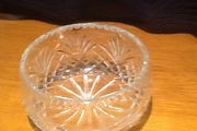 Crystal bowl with golfer engraved on side.