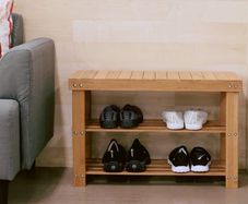 BRAND NEW 3 Tier Living Bamboo, Shoe Organizer or Entryway Bench