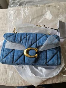 coach quilted denim tabby bag