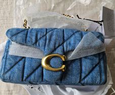 coach quilted denim tabby bag
