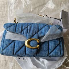 coach quilted denim tabby bag