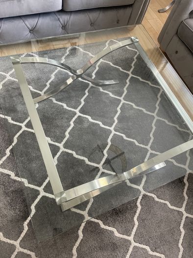 Glass coffee table & 2 side tables