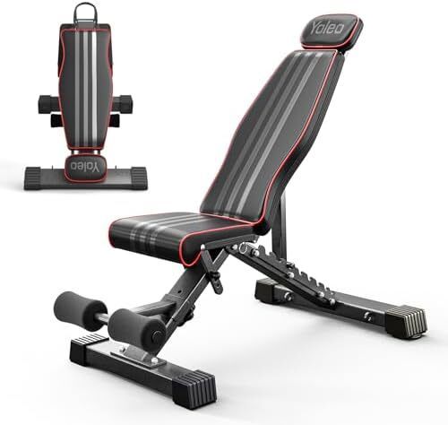 Adjustable Weight Bench, Commercial Workout Bench for Home Gym, Decline/Flat/Incline Bench Press, 90 Positions