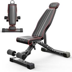 Adjustable Weight Bench, Commercial Workout Bench for Home Gym, Decline/Flat/Incline Bench Press, 90 Positions