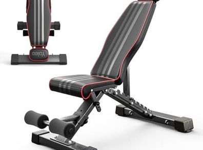 Adjustable Weight Bench, Commercial Workout Bench for Home Gym, Decline/Flat/Incline Bench Press, 90 Positions