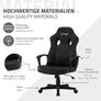 Gamers Chair  Computer Chair Office Racing  Gaming  Chair with Rocker Function, Black, Faux Leather, Ergonomic Office Chair with Armrest, Swivel Chair, Height Adjustable, Image 2