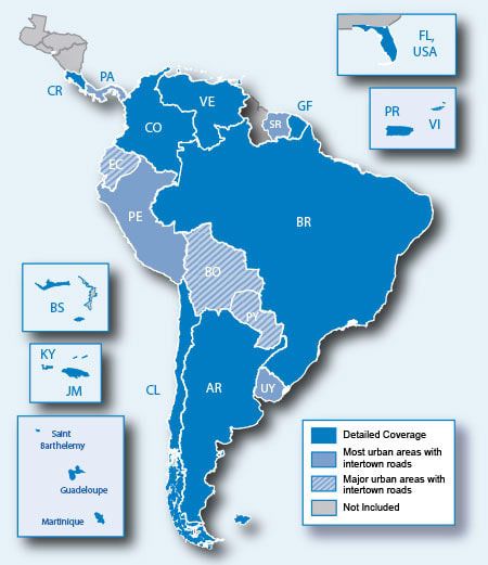 Garmin sat nav with Latest Europe + South America 2026 map