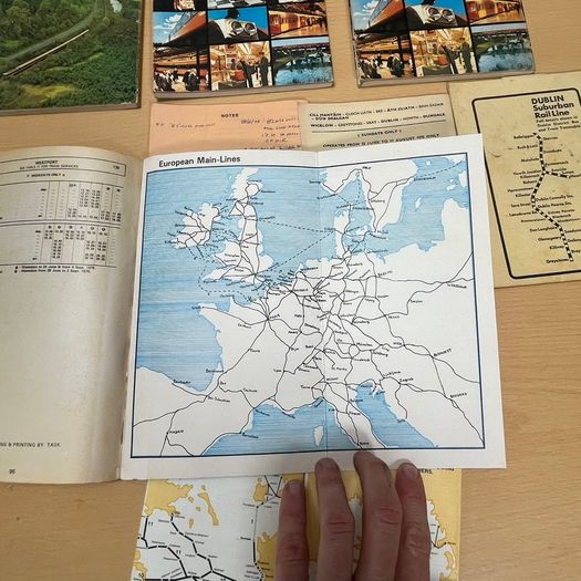 1970s CIE Irish Railway Passenger Train Timetables x 8 - Maps - Bundle