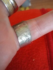 pure hand hammered silver ring
